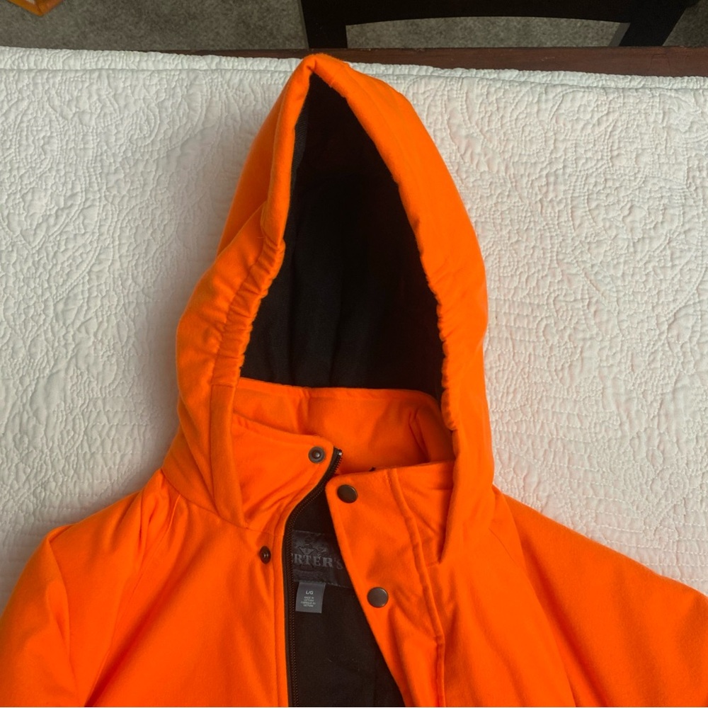 Cabela’s Herters Blaze Orange Insulated Hooded Hunting Coat Size Large - Picture 2 of 6